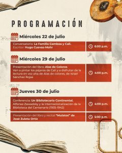 Actividades aniversario 116 Biblioteca del Centenario en Cali