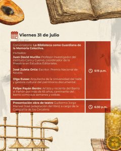 Actividades aniversario 116 Biblioteca del Centenario en Cali